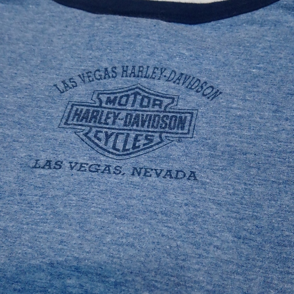 Harley Davidson Vintage Blue Las Vegas Top - Picture 6 of 6